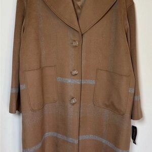 Pendleton Wool Coat 18W Plus NWT Plaid Camel Tan Button Front Jacket $409